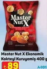 MASTER NUT X EKONOMİK KOKTEYL KURUYEMİŞ 400 G fiyat ve kampanya bilgisi